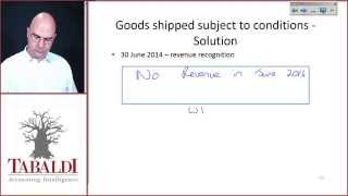 IAS 18  Class Example for Revenue with Goods Shipped Subject to Conditions [upl. by Aicelef]