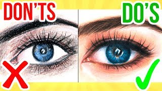 DOS amp DONTS How To Draw a Eye using Coloured Pencil  Step By Step Drawing Tutorial [upl. by Anitsuga]