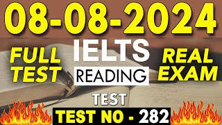 IELTS Reading Test 2024 with Answers  08082024  Test No  282 [upl. by Eittod]