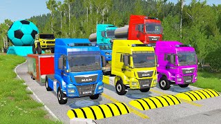 TRANSPORTING PIXAR CARS amp FRUITS WITH COLORED amp JOHN DEERE vs CLAAS vs TRACTORS  BeamNGdrive 962 [upl. by Jedlicka]