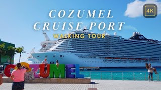 Cozumel Cruise Port International Pier Walking Tour  Allure of the Seas  Royal Caribbean  4K [upl. by Mirak]