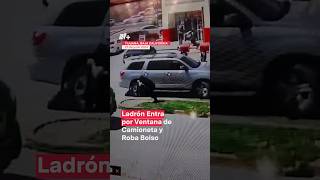 Ladrón entra por ventana de camioneta y logra robar bolso  N Shorts [upl. by Anonyw708]