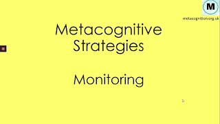 Metacognitive Strategies  Monitoring [upl. by Tracay]