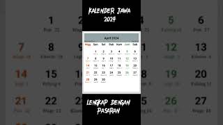 Kalender Jawa 2024 Lengkap Dengan Pasaran [upl. by Anitnegra]