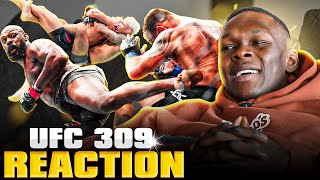 Isreal Adesanya Reacts To Jon Jones BRUTAL Spinning Back Kick TKO  UFC 309 [upl. by Sadowski]