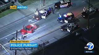 FULL CHASE Police chase Dodge Challenger on Los Angeles streets [upl. by Aylad297]