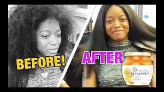 Before and After Curly to Straight  Natural Hair Straightened [upl. by Lacey]