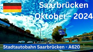 Saarbrücken  Germany 53 K Driving on the city highway [upl. by Eaj]