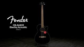 Fender CB60SCE Electro Acoustic Bass Black  Gear4music demo [upl. by Aikan]