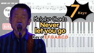 Never Let You Go City Harvest Church  Key of EFGABCDㅣPiano coverㅣWorship Piano Tutorials [upl. by Assyral]