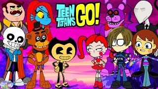 Teen Titans Go vs Bendy Sans and friends Cartoon Character Swap  SETC [upl. by Aicilaanna844]