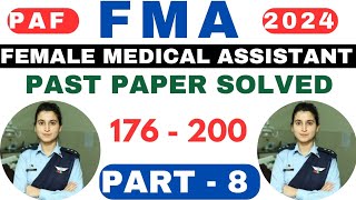 PAF FMA female medical assistant past paper McQs with answers PAF airwomen McQs with answer part 8 [upl. by Halullat]