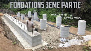 Comment faire des piliers en béton  3e partie des fondations  maison en conteneur autoconstruction [upl. by Arst656]