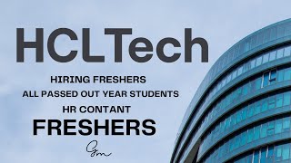 HCL Hiring Freshers Any Batches hcl [upl. by Lebar60]