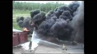 Cold Fire  extinguishes tanker of flaming diesel fuel [upl. by Zaneta]