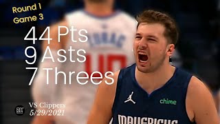 Luka Doncic 44 Pts 9 Asts 7 Threes vs Clippers  FULL Game 3 Highlights [upl. by Ellerred506]