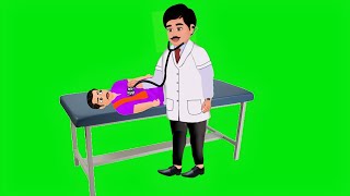 doctor cartoon part 2 green screen। cartoon character doctor green screen [upl. by Nosnar877]