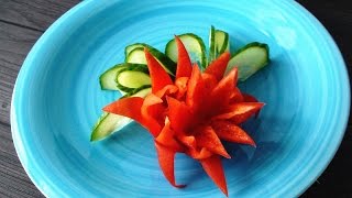 How To Make Chili Pepper Flower  Vegetable Carving Garnish  Food Decoration [upl. by Adaline]