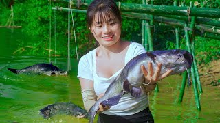 How this girl catches hundreds of fish in the largest lake in southeast asia [upl. by Inot]