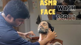 ASMR FACE cleansing and scrub ￼by Sachin barber [upl. by Ettenyl]