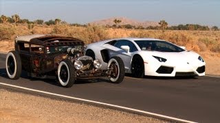 Rat Rod vs Lamborghini Aventador Roadkill Episode 5 [upl. by Cheyne478]