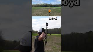 200 yard Archery with no sights archery longdistance trickshot sports [upl. by Wellington493]