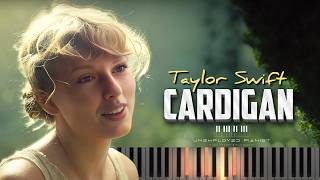 Taylor Swift  Cardigan Piano tutorial and Karaoke [upl. by Terrilyn]