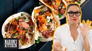 Korean Beef Tacos  Marions Kitchen [upl. by Ellynad]