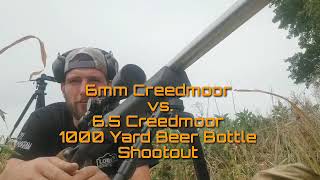 6mm Creedmoor vs 65 Creedmoor 1000 Yard Beer Bottle Shootout [upl. by Nuhsal234]