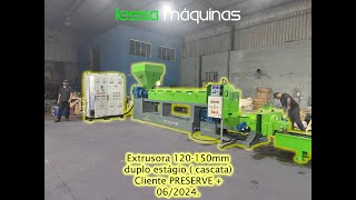 Extrusora de plastico recicladora 120 150mm Preserve [upl. by Yelsel272]