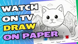 Cute Cat Drawing Practice  ONLINE DRAWING CLASS  WATCH ON TV DRAW ON PAPER [upl. by Eadahs]