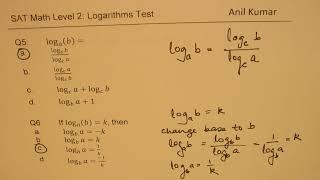 Logarithms Practice Test 10 SAT Math Level 2 [upl. by Rudolf]