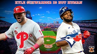 KYLE SCHWARBER HITS 3 HOME RUNS AGAIN AS THE PHILLIES COMEBACK TO BEAT THE BLUE JAYS [upl. by Ric]