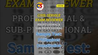 PHILIPPINE CONSTITUTION Sample Test  CIVIL SERVICE EXAM REVIEWER civilserviceexam boardexam [upl. by Dulce]