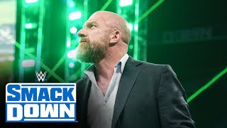 Triple H reasserts his authority following WrestleMania Kickoff event SmackDown Feb 9 2024 [upl. by Annaya108]