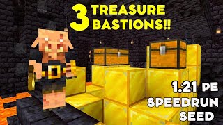 🔥GOD SEED BEST Minecraft BASTION SEED Bedrock 121 Speedrun Seeds Bedrock  Treasure Bastion [upl. by Bringhurst]