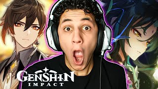 ANIME FAN REACTS to All Genshin Impact Version Trailers For the First Time Reaction [upl. by Durwyn]