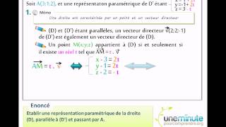 Représentation Paramétrique de Droites  Une Minute Pour Comprendre [upl. by Admana]