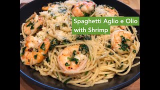 Spaghetti Aglio e Olio with Shrimp  Pasta recipe  स्पगेटी पास्ता लहसुन और झींगा के साथ [upl. by Jung350]