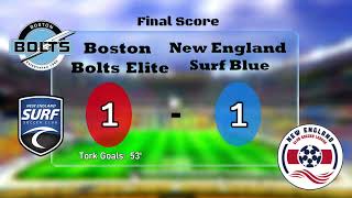 Boston Bolts Elite 1 vs NE Surf Metro West Navy 1 51924 [upl. by Malinda147]