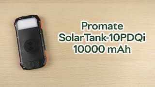 Розпаковка Promate SolarTank10PDQi 10000 mAh 20 Вт Power Delivery 10 Вт Qi Black [upl. by Arutak]