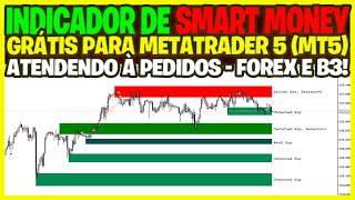 INDICADOR GRATUITO DE SMART MONEY  SUPPLY AND DEMAND PARA MT5 FOREX e B3 [upl. by Rednazxela232]