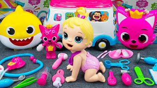 90 Minutes with Pinkfong Ambulance Set Satisfying ASMR  Doctor Toys Unboxing 💞 Lana Unboxing Toys [upl. by Hausner]