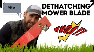 How to DETHATCH YOUR LAWN with a MOWER DETHATCHING UNIVERSAL MOWER BLADE [upl. by Guidotti975]