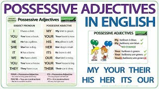 Possessive Adjectives in English  Grammar Lesson [upl. by Ainessej]