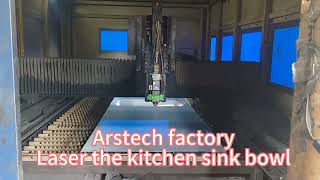 Arstech Laser cutting for kitchen sink bowl including single bowl sink double bowl sinksetc [upl. by Ellett]