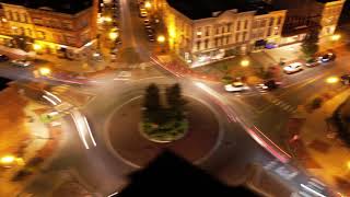 Downtown Glens Falls Drone Hyperlapse At Night [upl. by Fezoj]