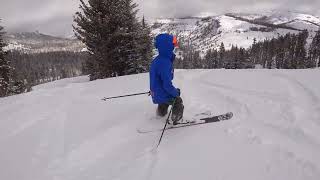 The Wall Powder skiing Kirkwood 2024 top to bottom with my 8 year old [upl. by Sucramraj]