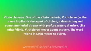 Vibrio cholerae  Medical Meaning and Pronunciation [upl. by Dez]