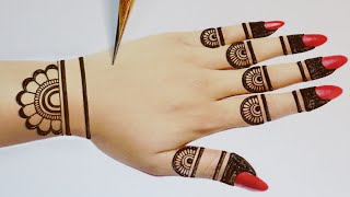 Easy Stylish Mehndi design for BackhandSimple Mehandi designMehandi ka designMehndi designsMehnd [upl. by Neirual]